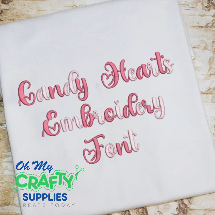 Candy Hearts Embroidery Font (BX Included) (FM)