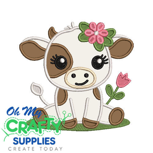 Cute Cow 820 Applique Embroidery Design