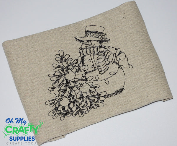 Sketch Snowman embroidery Design