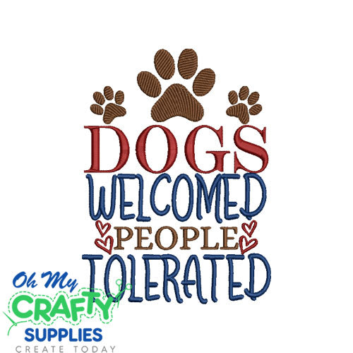 Dogs Welcomed 912 Embroidery Design