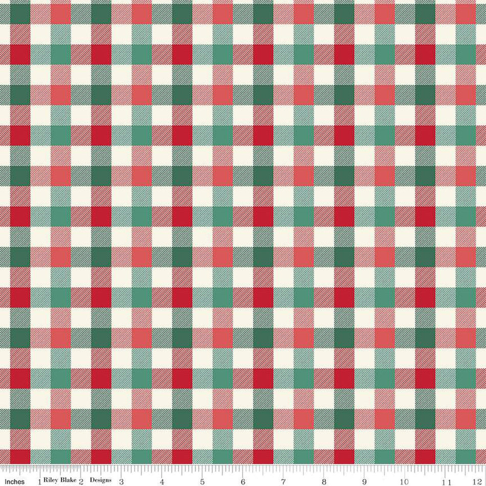 Flannel Old Fashioned Christmas Check Multi 1/2 yard