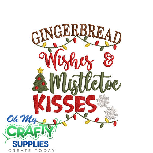 Gingerbread Kisses 1117 Embroidery Design