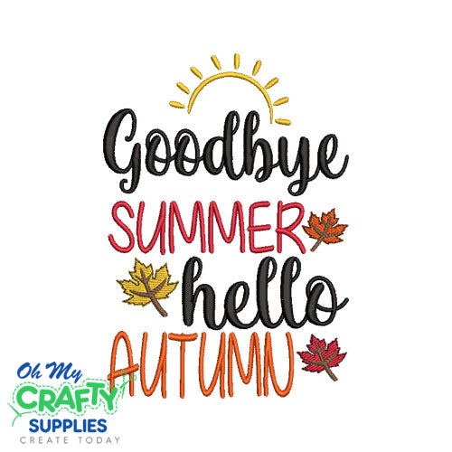 Goodbye Summer 718 Embroidery Design