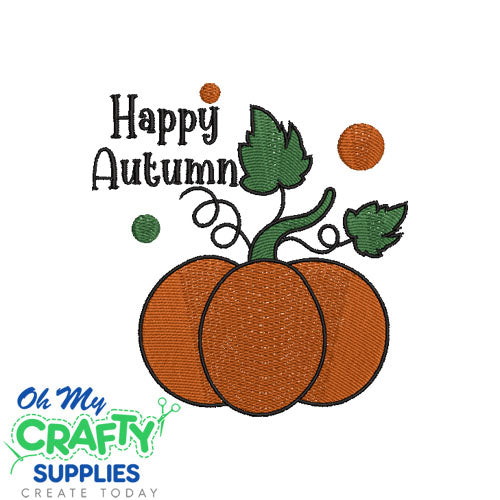 Happy Autumn Pumpkin 712 Embroidery Design