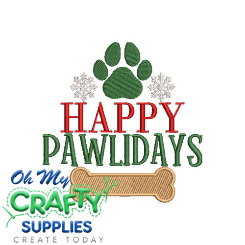 Happy Pawlidays 1028 Embroidery Design