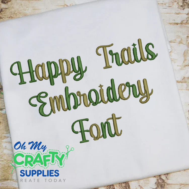 Happy Trails Embroidery Font (BX Included) (FM)