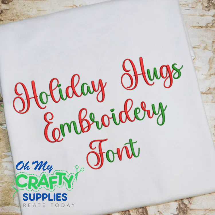 Holiday Hugs Embroidery Font (BX Included)