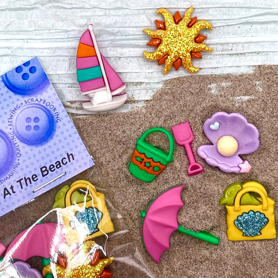 Dress It Up Buttons - At The Beach