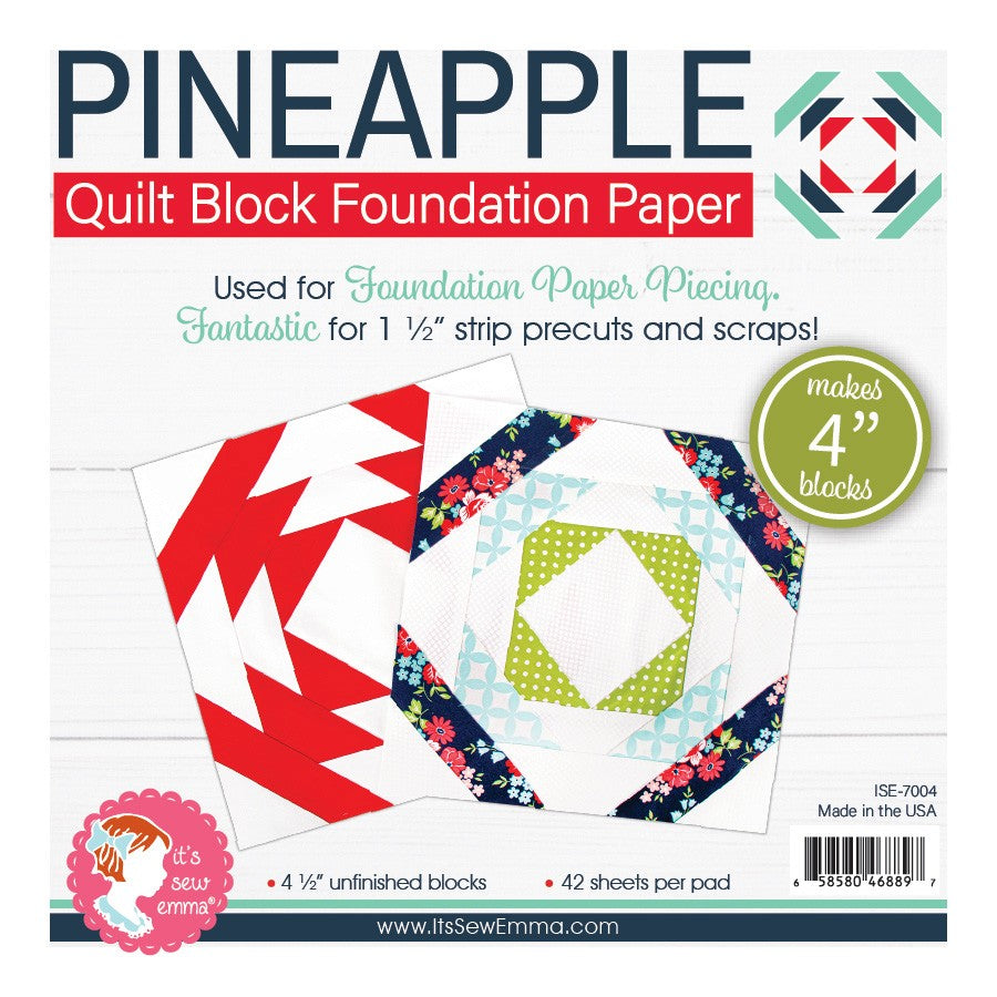 4in Pineapple Quilt Block Foundation Papers