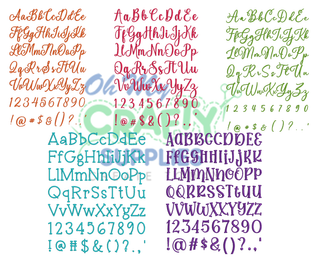 July 2023 Font Bundle Set Embroidery Font (BX Included)
