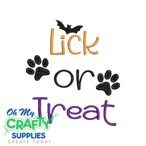 Lick or Treat Embroidery Design