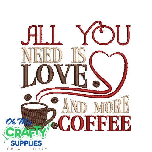 Love and Coffee 323 Embroidery Design