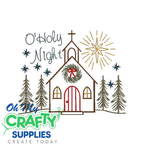 O'Holy Night Church Embroidery Design