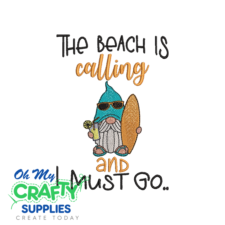 Beach is Calling 612 Embroidery Design