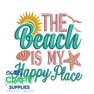 Beach Is My Happy Place 72 Embroidery Design