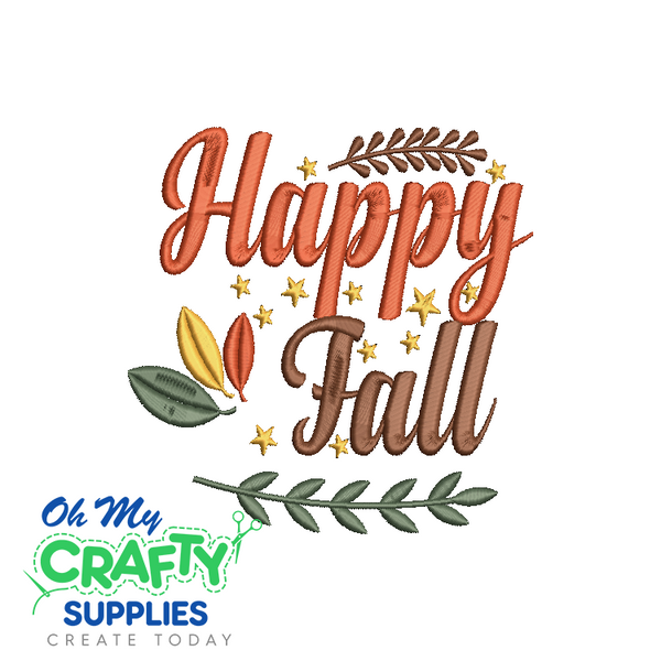 Happy Fall 73 Embroidery Design