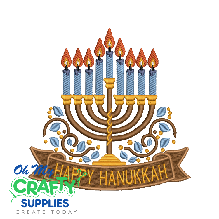 Happy Hanukkah 1124 Embroidery Design