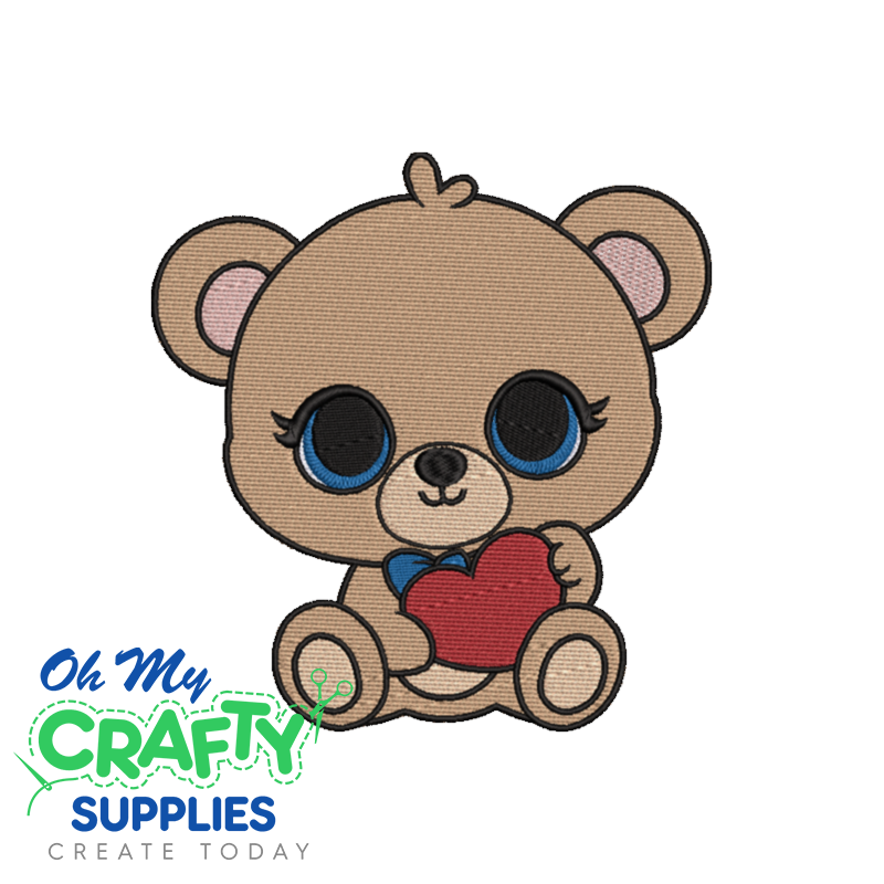 Heart Teddy Bear 125 Embroidery Design