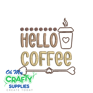Hello Coffee 822 Embroidery Design