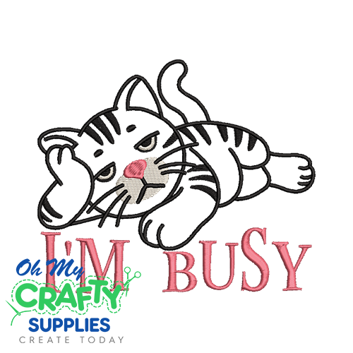 I'm Busy Cat 920 Embroidery Design