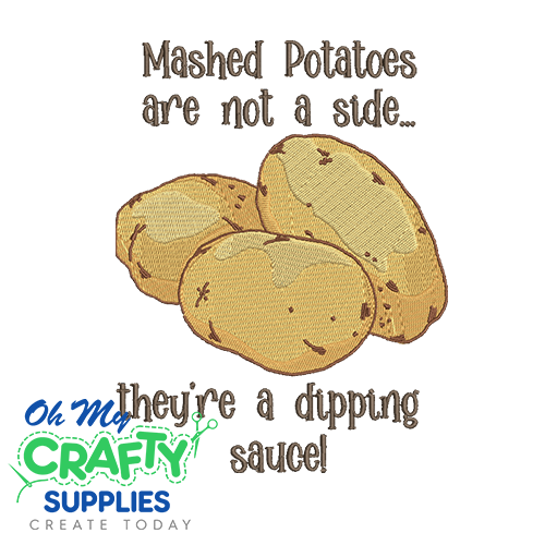 Mashed Potatoes Dipping Sauce Embroidery Design