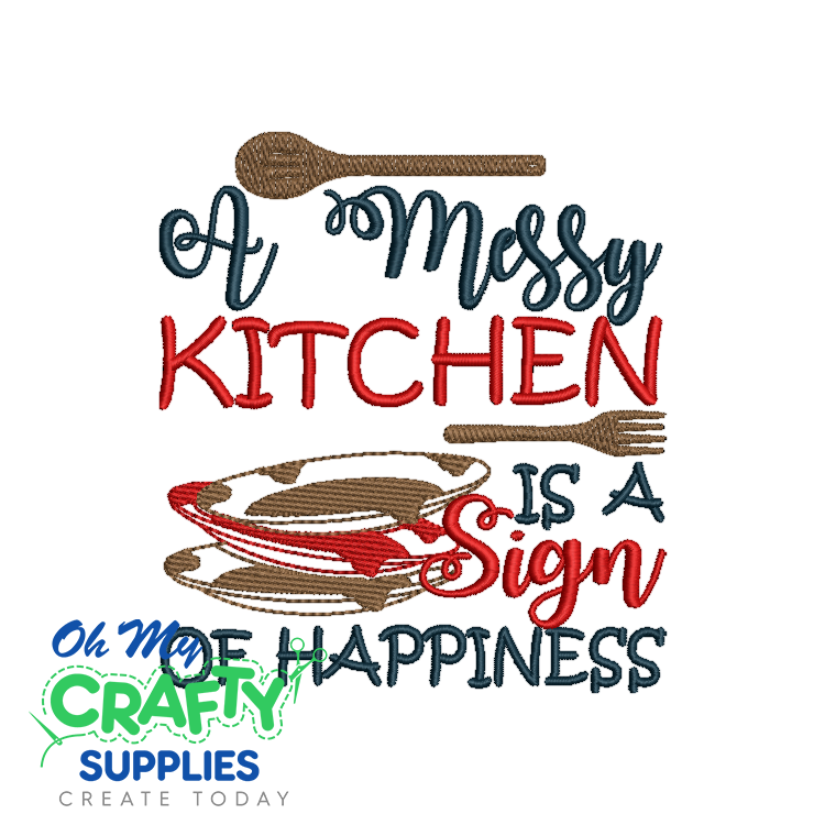 Messy Happy Kitchen 616 Embroidery Design