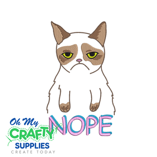 Nope Cat 628 Embroidery Design