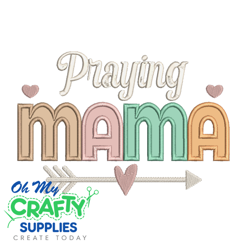 Praying MAMA 1113 Applique Embroidery Design