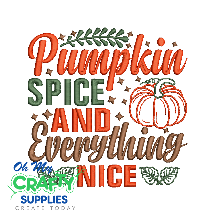 Pumpkin Spice 725 Embroidery Design