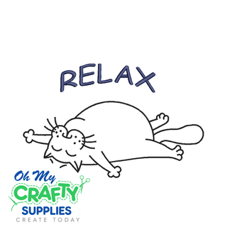Relax Cat 611 Embroidery Design