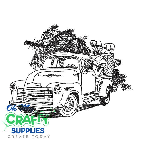 Sketch Christmas Truck 1026 Embroidery Design