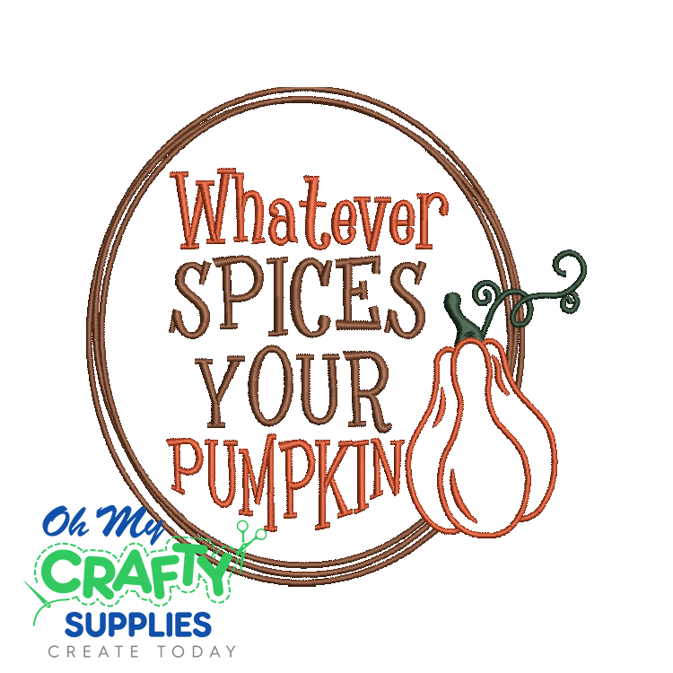 Spices Your Pumpkin 85 Embroidery Design