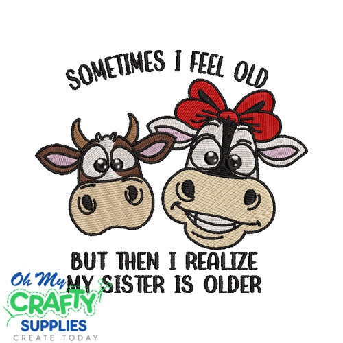 Older Sister Cow 526 Embroidery Design