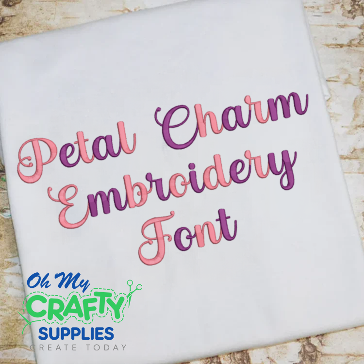 Petal Charm Embroidery Font (BX Included)