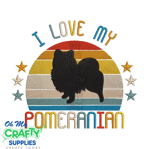 I Love My Pomeranian 522 Embroidery Design