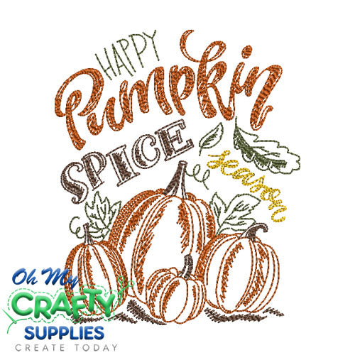 Pumpkin Spice 104 Embroidery Design