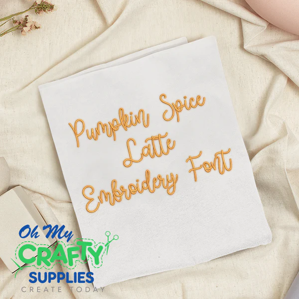 Pumpkin Spice Latte Embroidery Font (BX Included)