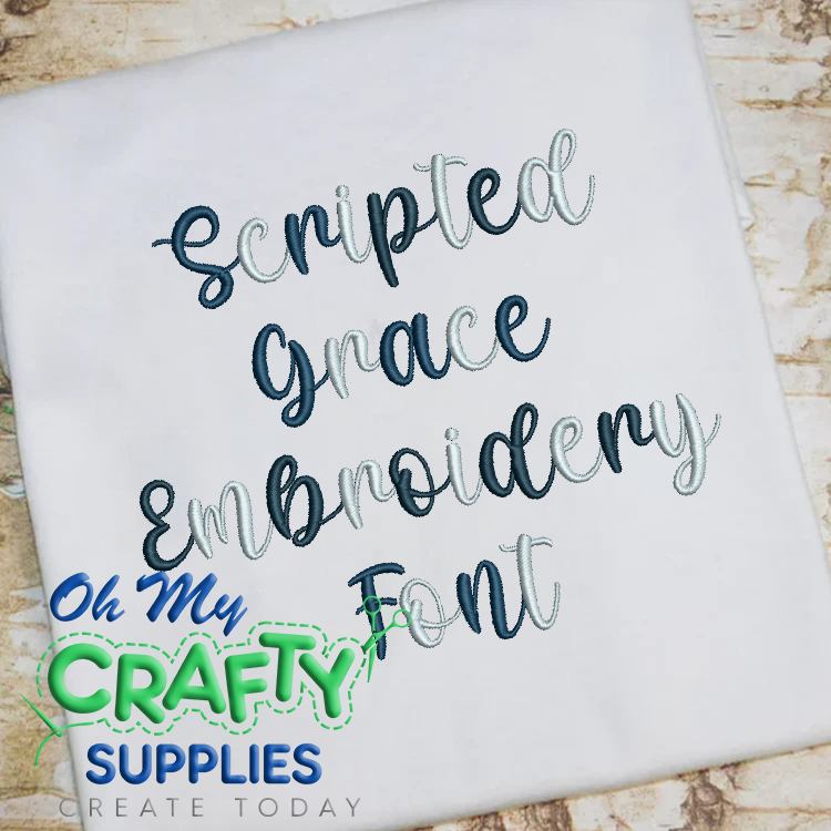 Scripted Grace Machine Embroidery Font (BX Included) (FM)