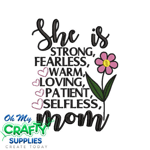 She is mom 416 Embroidery Design