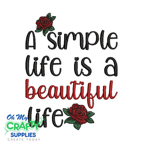 Simple Beautiful Life 59  Embroidery Design