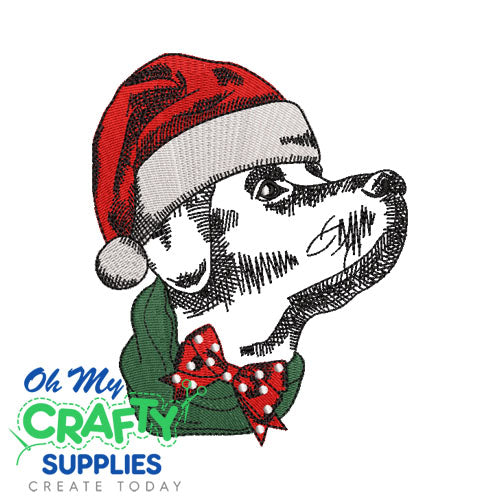 Sketch Christmas Dog 1020 Embroidery Design