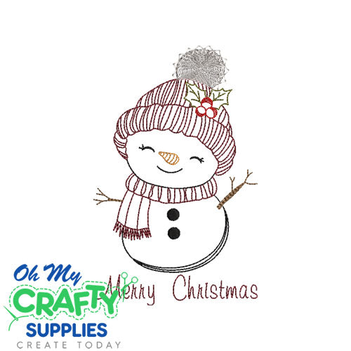 Sketch Snowman 117 Embroidery Design