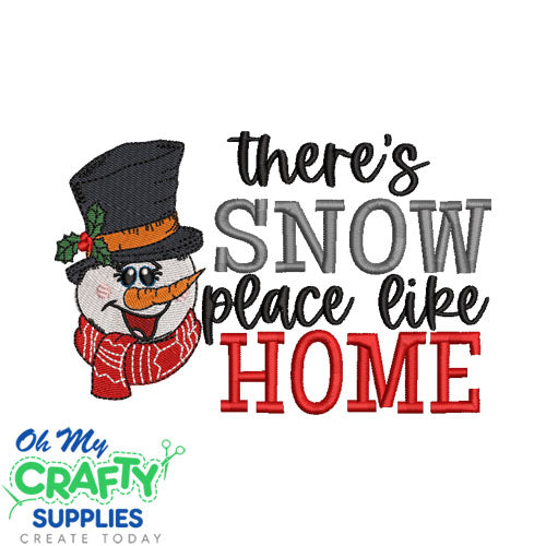 Snow Place Snowman Embroidery Design