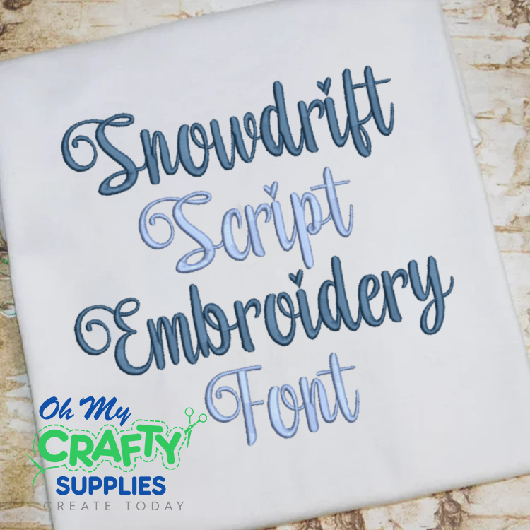 Snowdrift Embroidery Font (BX Included)