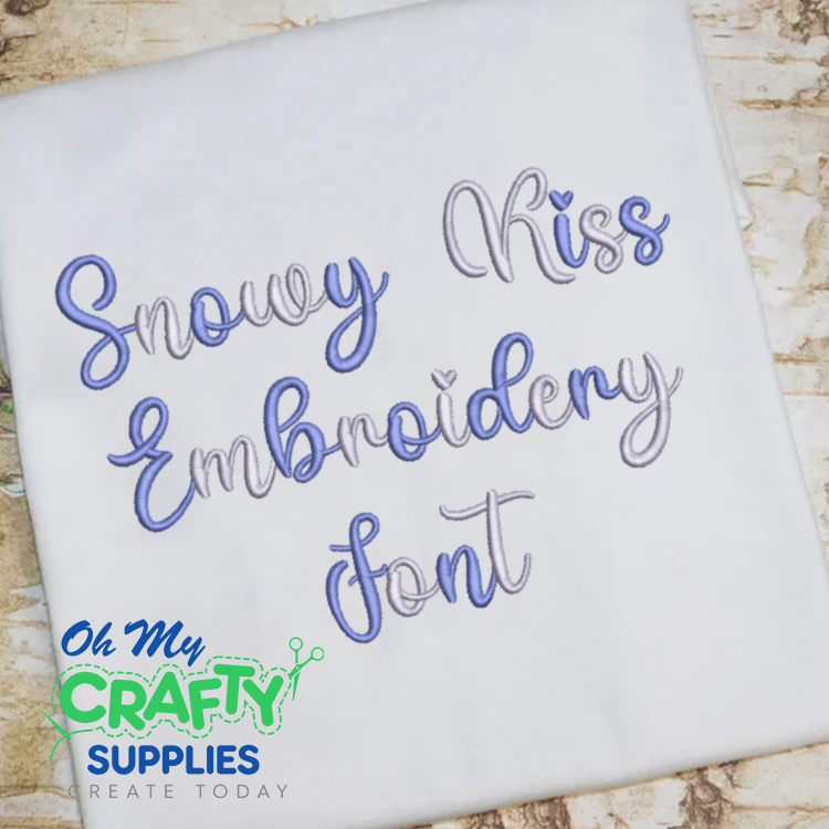 Snowy Kiss Embroidery Font (BX Included)