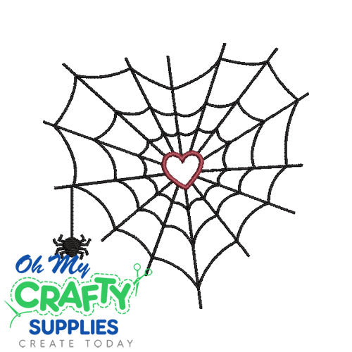 Spider Web Heart Embroidery Design