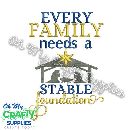 Stable Family Embroidery Design