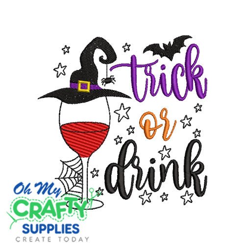 Trick or Drink 914 Embroidery Design