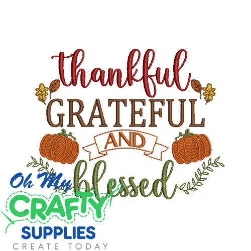 Thankful grateful blessed 929 Embroidery Design