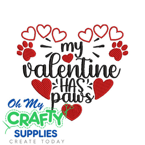 Valentine Paws 2025 Embroidery Design